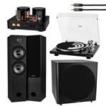 Starting Line 4 Deluxe Tower and Subwoofer Hi-Fi Starter Package with Black Turntable