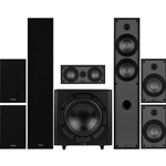 Classic Collection Black 7.1 Channel Home Theater Bundle with 12" Powered Subwoofer