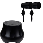 Powered Outdoor Subwoofer and 4" Compact Pendant /Landscape Speaker Bundle Black