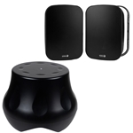 Powered Outdoor Subwoofer and 6-1/2" Indoor/ Outdoor IO65XTB Speaker Bundle Black