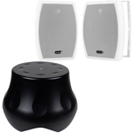 Powered Outdoor Subwoofer and 6-1/2" Indoor /Outdoor IO655WT Speaker Bundle White
