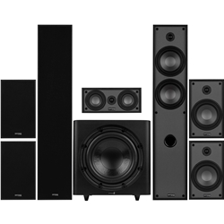 Classic Collection Black 7.1 Channel Home Theater Bundle with 12" Powered Subwoofer