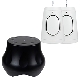 Powered Outdoor Subwoofer and 6-1/2" Compact Pendant /Landscape Speaker Bundle White
