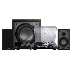 Classic Collection B40 2.1 Vinyl Audio Bundle with 8" 150W Powered Subwoofer Black