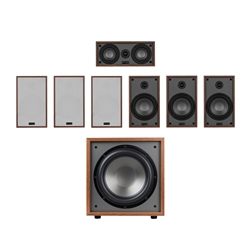 B65 7.1 Home Theater Bundle with 12" 200W Powered Subwoofer Wood